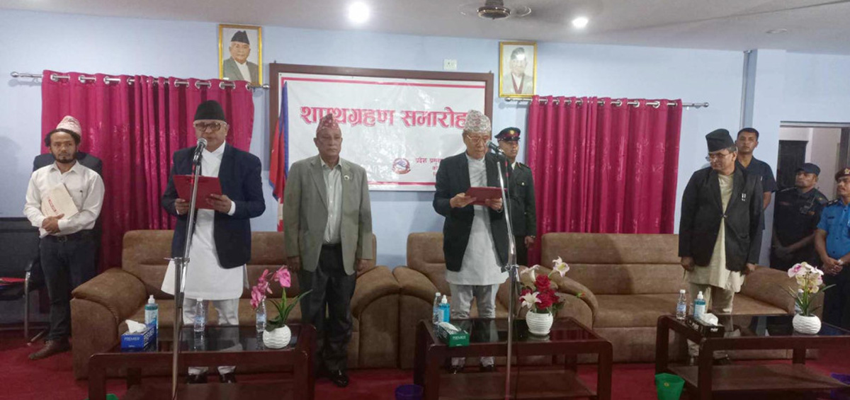 मुख्यमन्त्री कार्की र तीन मन्त्रीले लिए शपथ